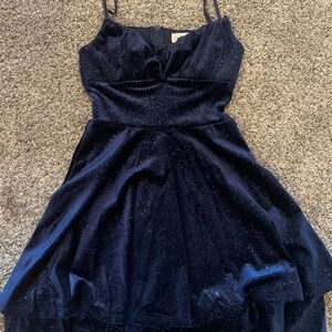 Sparkly blue flowy dress